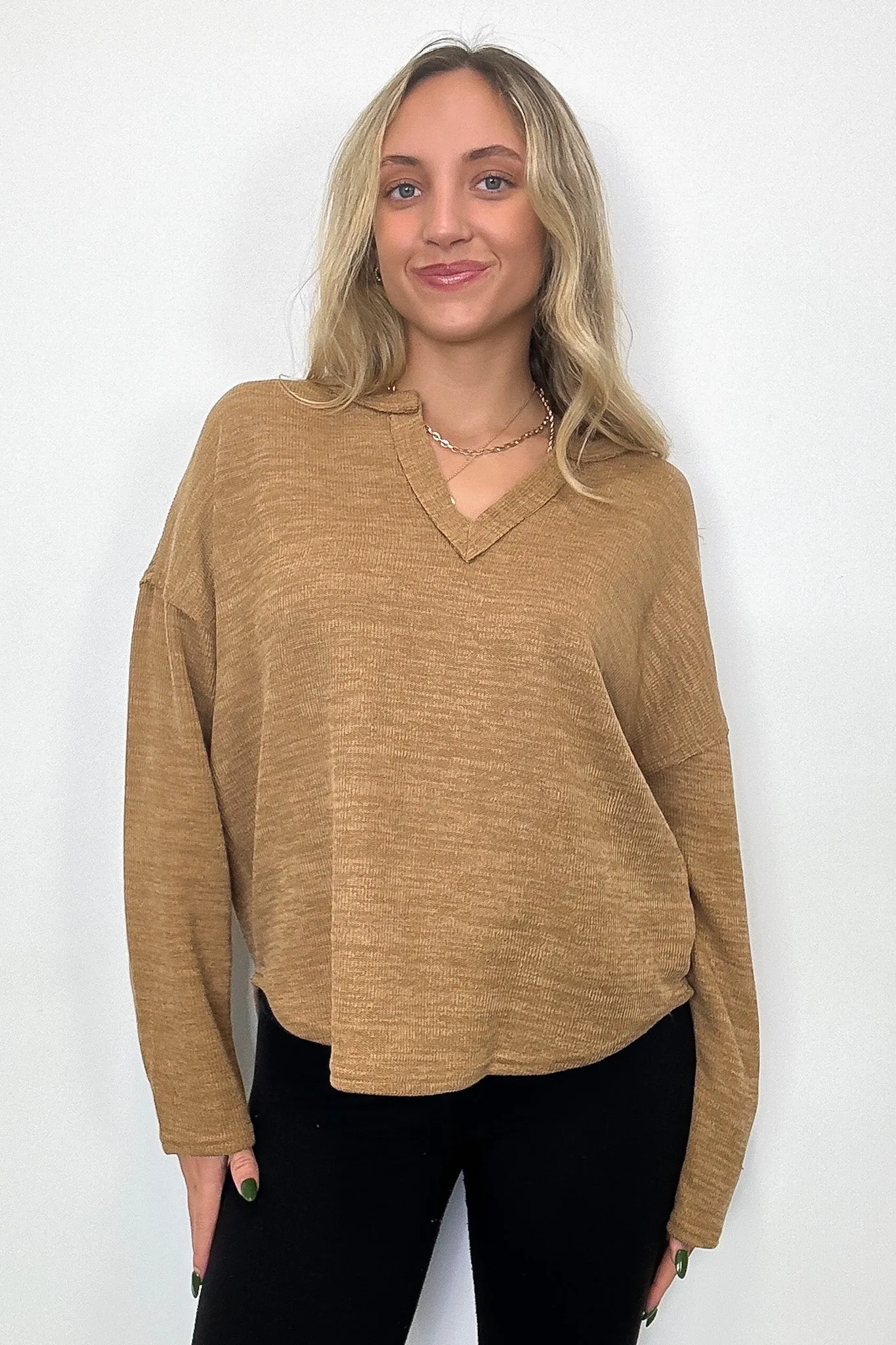 Modern Muse Notch V-Neck Top
