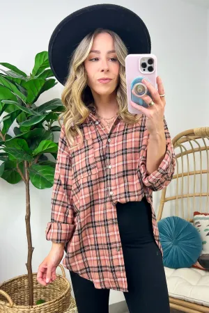 Morgan Plaid Button Down Relaxed Top - FINAL SALE