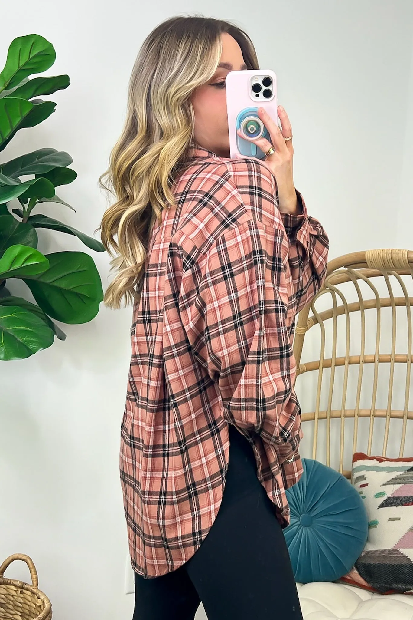 Morgan Plaid Button Down Relaxed Top - FINAL SALE