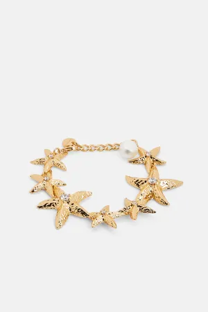 Mottled Sea Star Bracelet in Gold