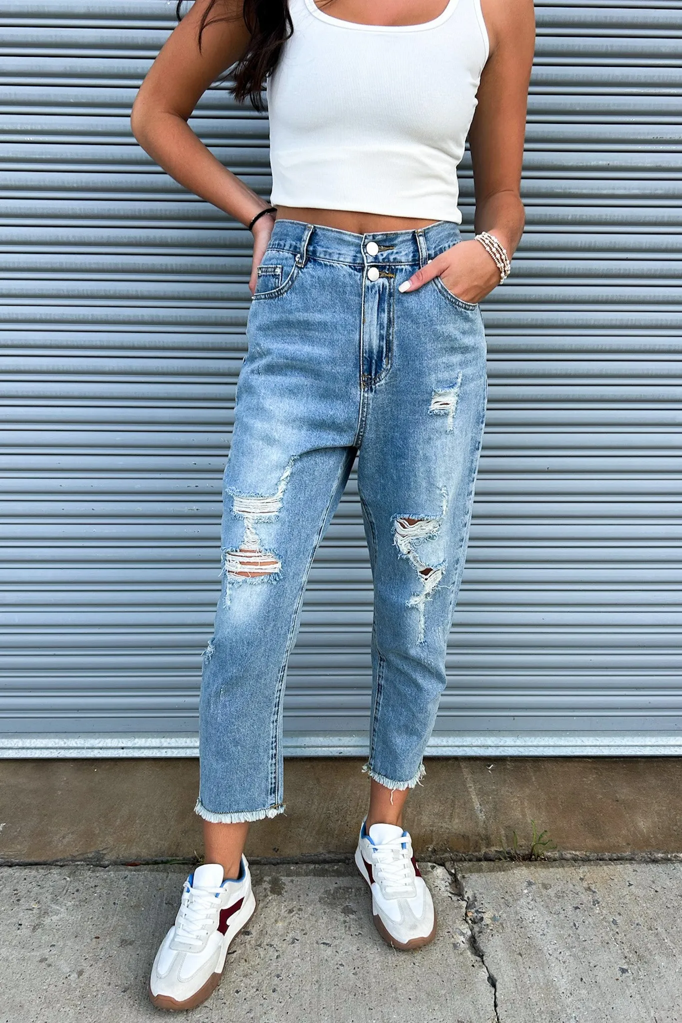 Mykala Distressed Straight Leg Jeans - FINAL SALE