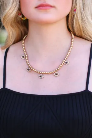 Naite Evil Eye Beaded Necklace