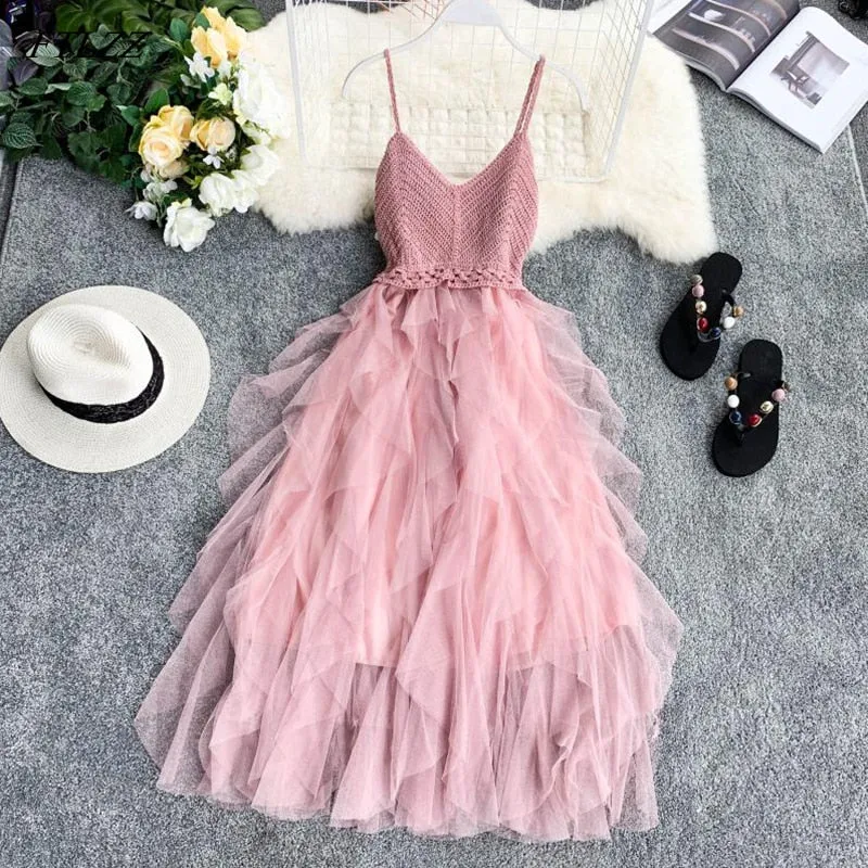 New! Women's Tulle High Waist Summer Dress Anna Kay Co
