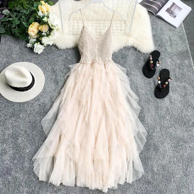 New! Women's Tulle High Waist Summer Dress Anna Kay Co
