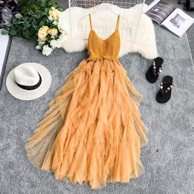 New! Women's Tulle High Waist Summer Dress Anna Kay Co