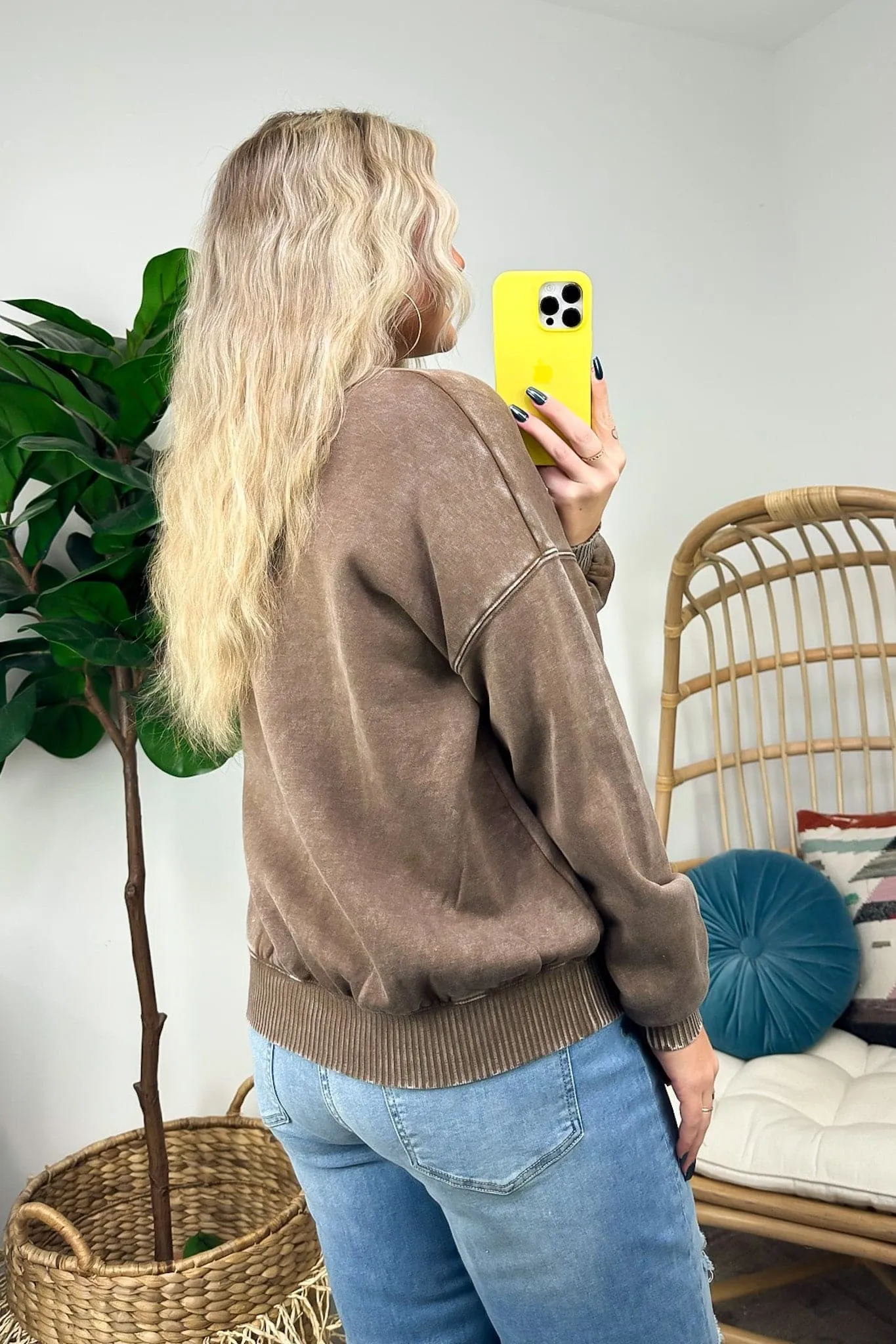 Nuvola Acid Wash Oversized Pullover - FINAL SALE