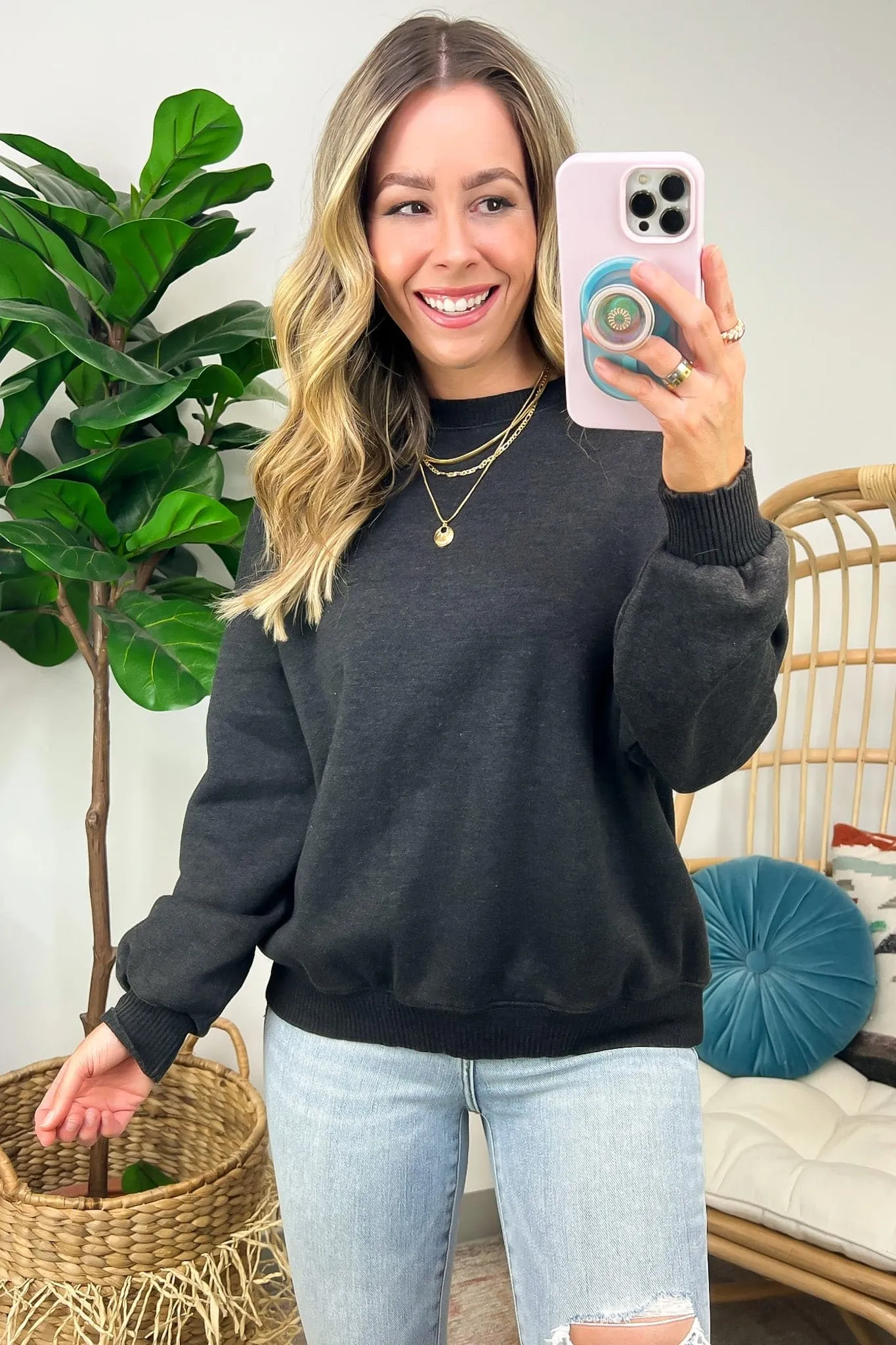 Nuvola Acid Wash Oversized Pullover - FINAL SALE