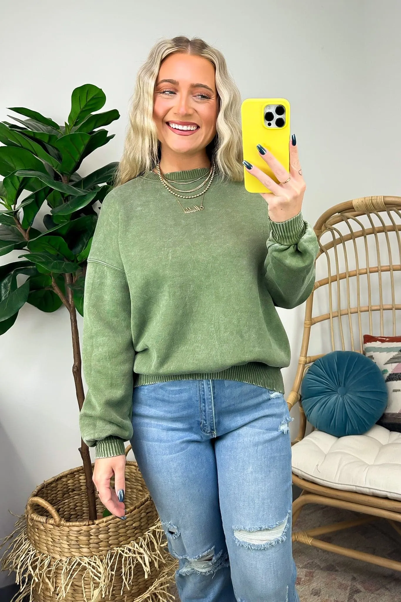 Nuvola Acid Wash Oversized Pullover - FINAL SALE