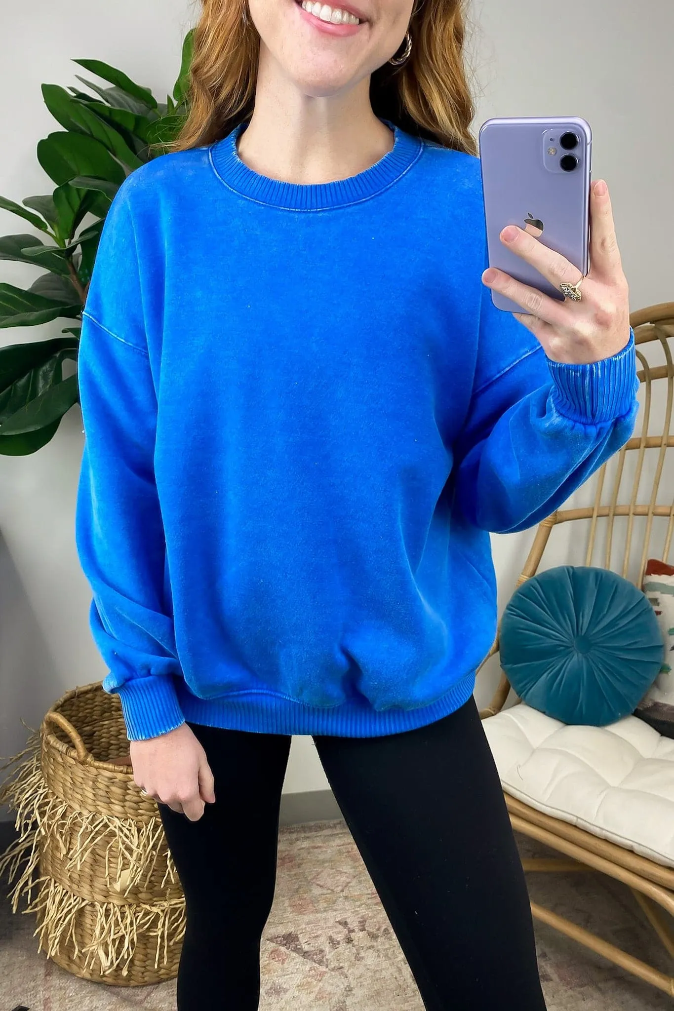Nuvola Acid Wash Oversized Pullover - FINAL SALE