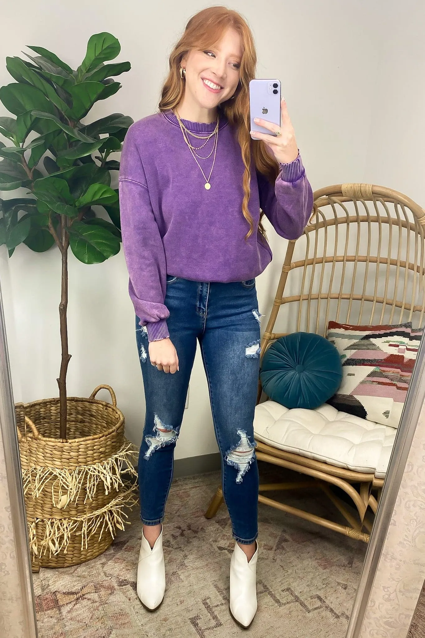 Nuvola Acid Wash Oversized Pullover - FINAL SALE