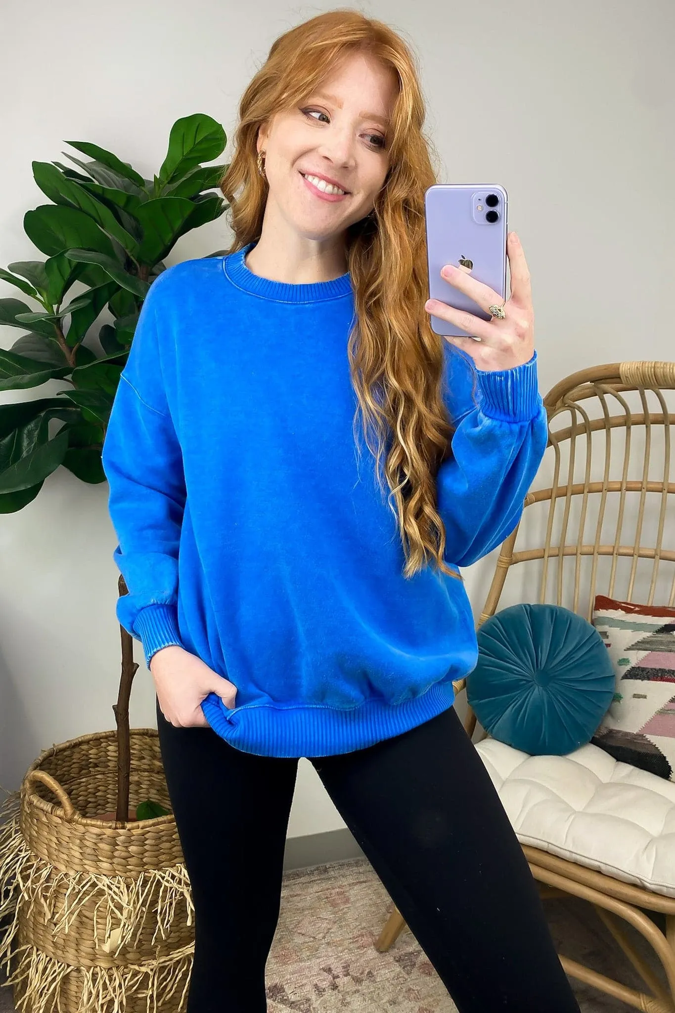 Nuvola Acid Wash Oversized Pullover - FINAL SALE