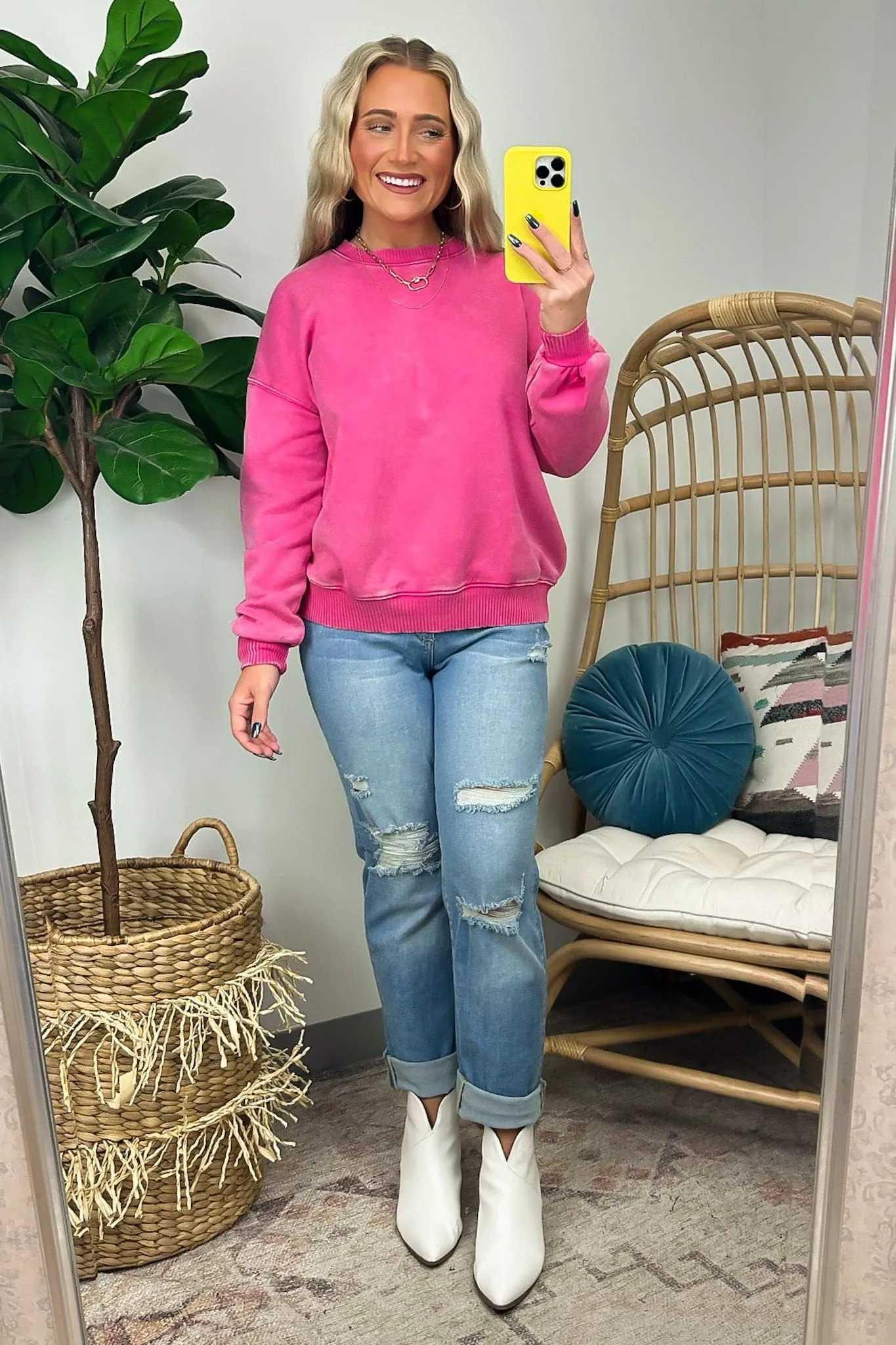 Nuvola Acid Wash Oversized Pullover - FINAL SALE