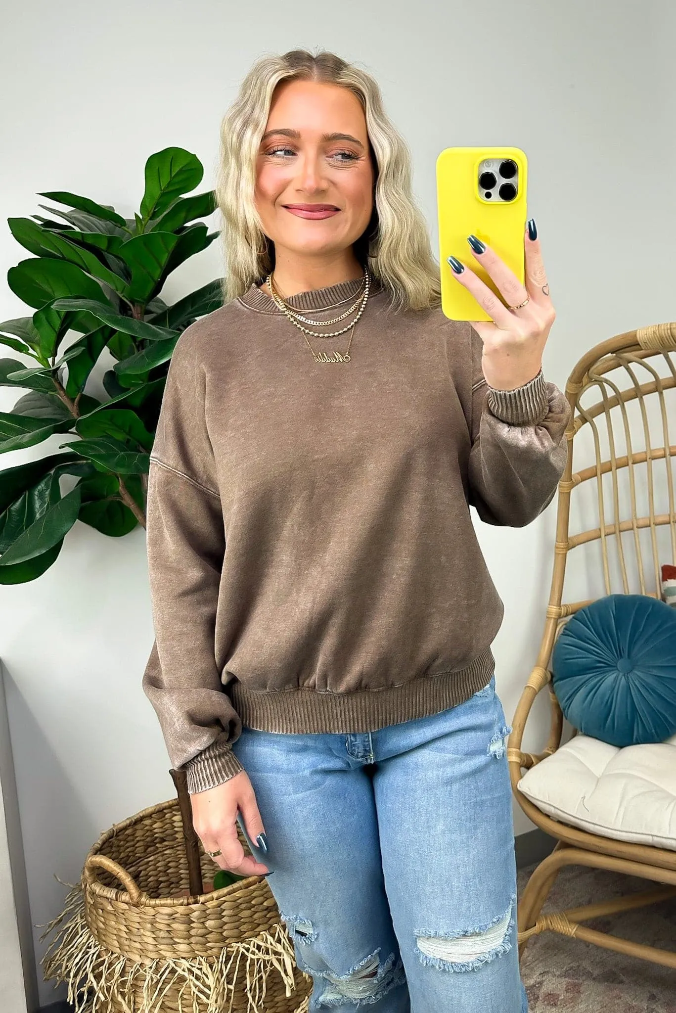 Nuvola Acid Wash Oversized Pullover - FINAL SALE