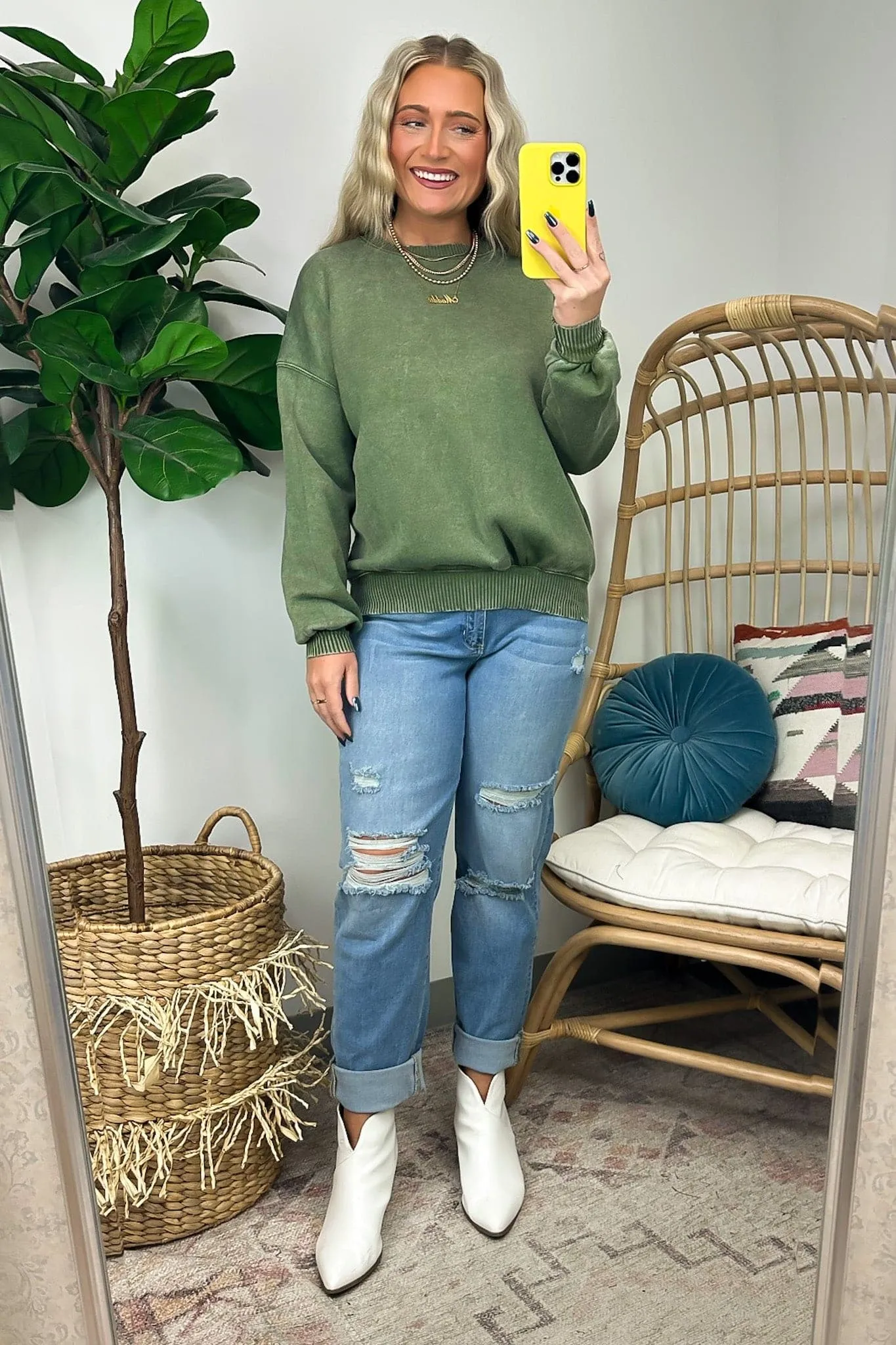 Nuvola Acid Wash Oversized Pullover - FINAL SALE