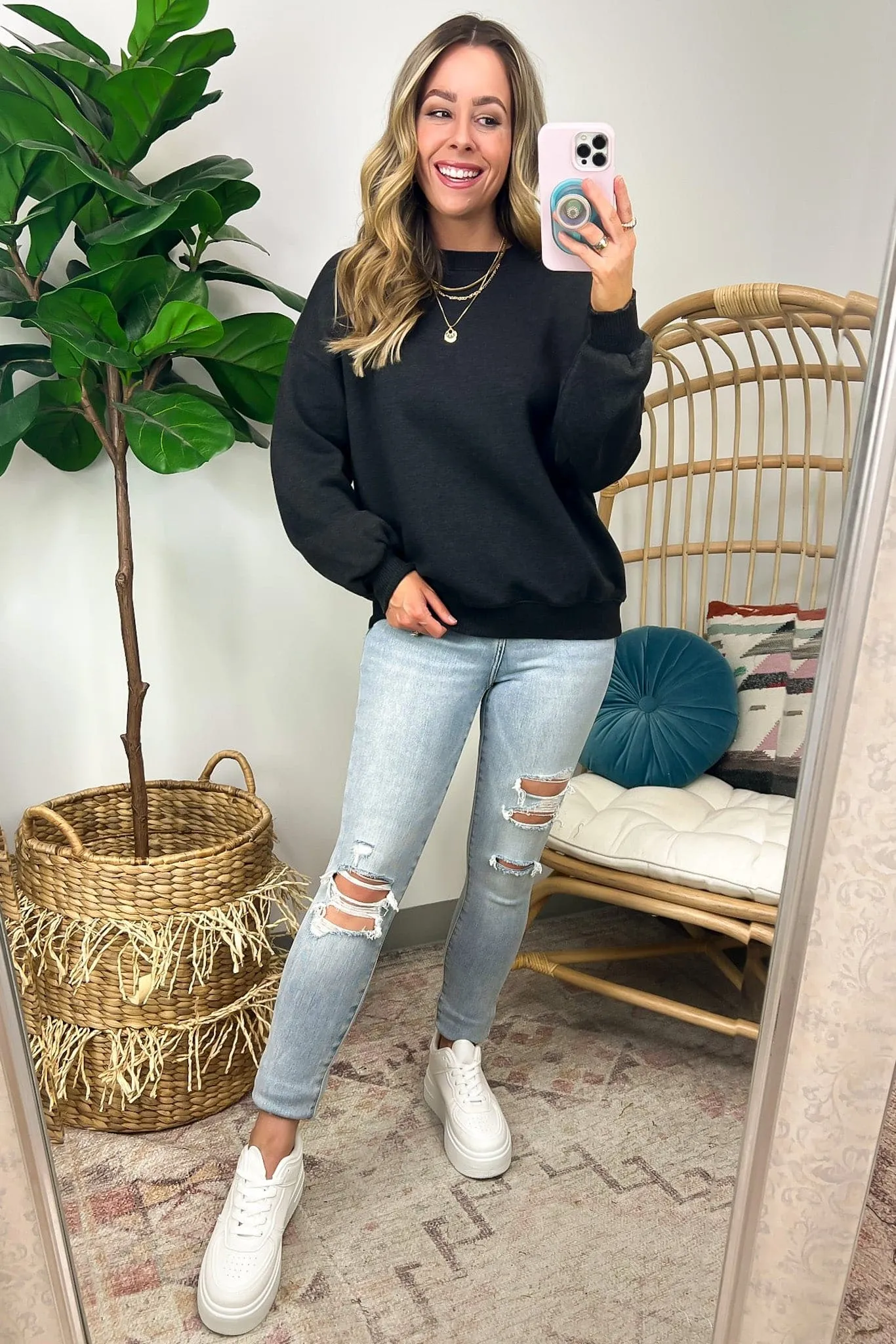 Nuvola Acid Wash Oversized Pullover - FINAL SALE