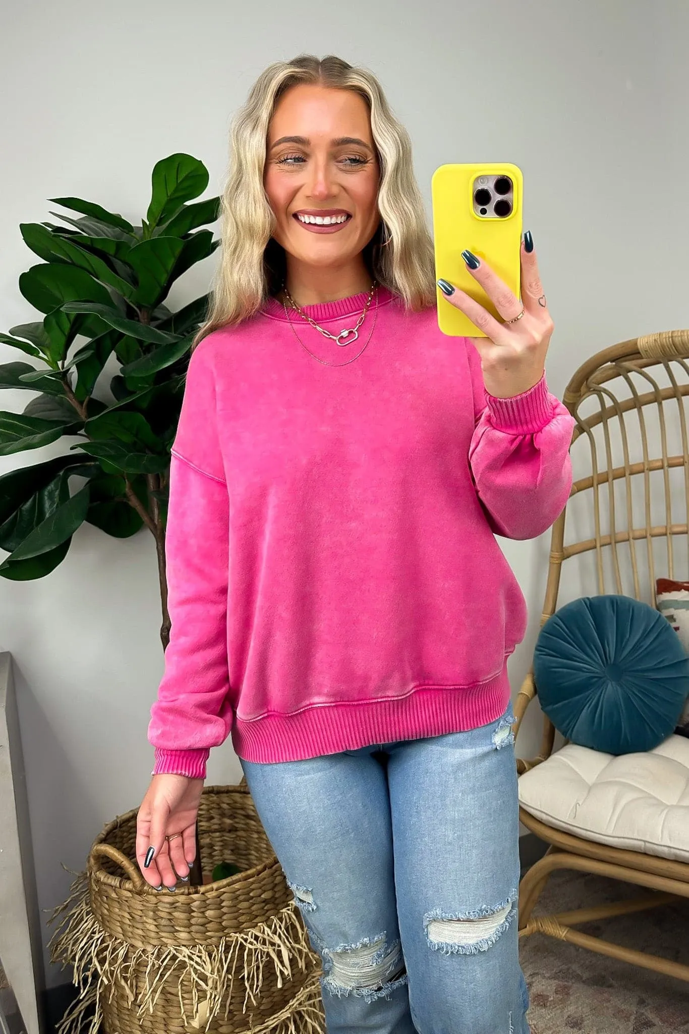 Nuvola Acid Wash Oversized Pullover - FINAL SALE
