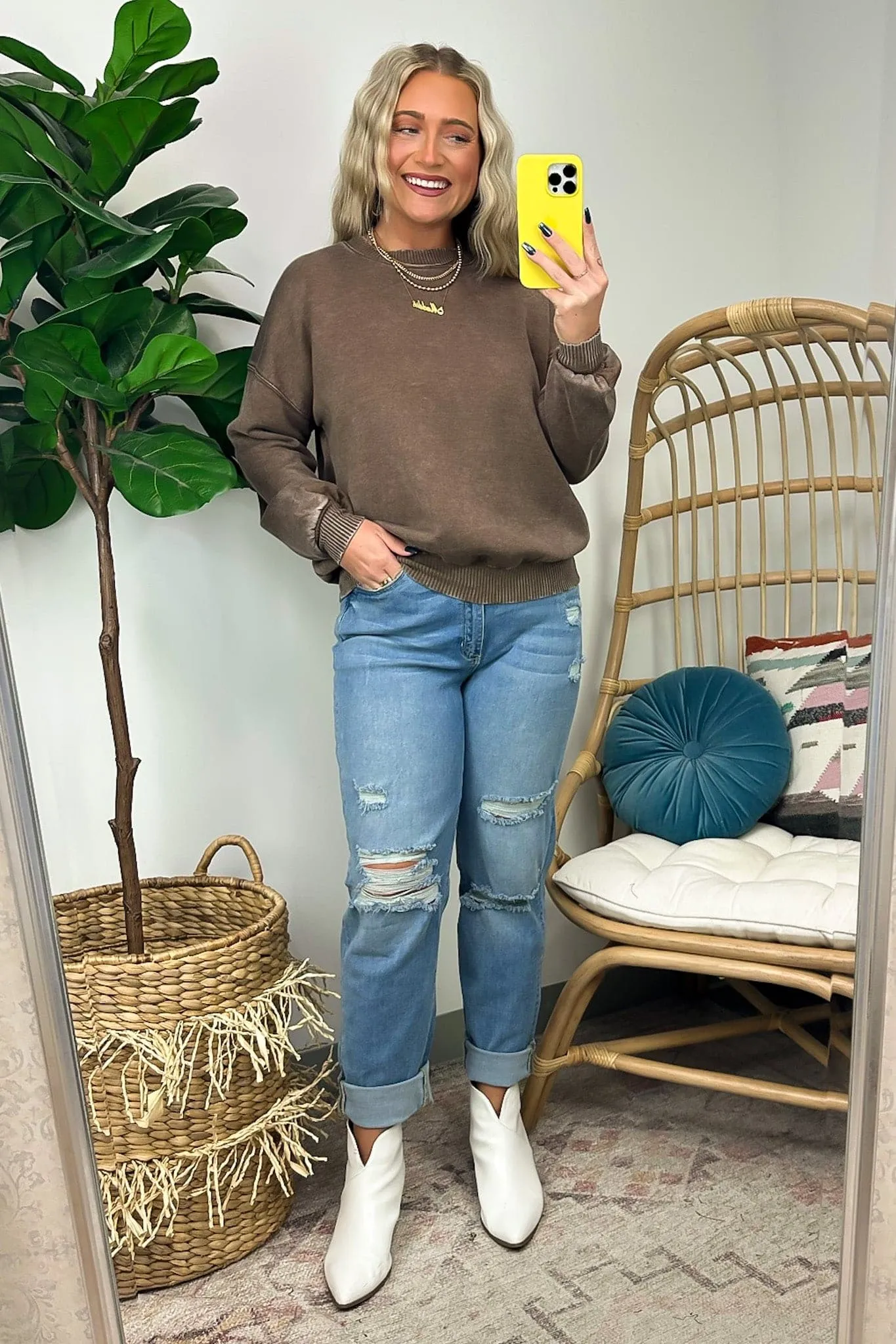 Nuvola Acid Wash Oversized Pullover - FINAL SALE