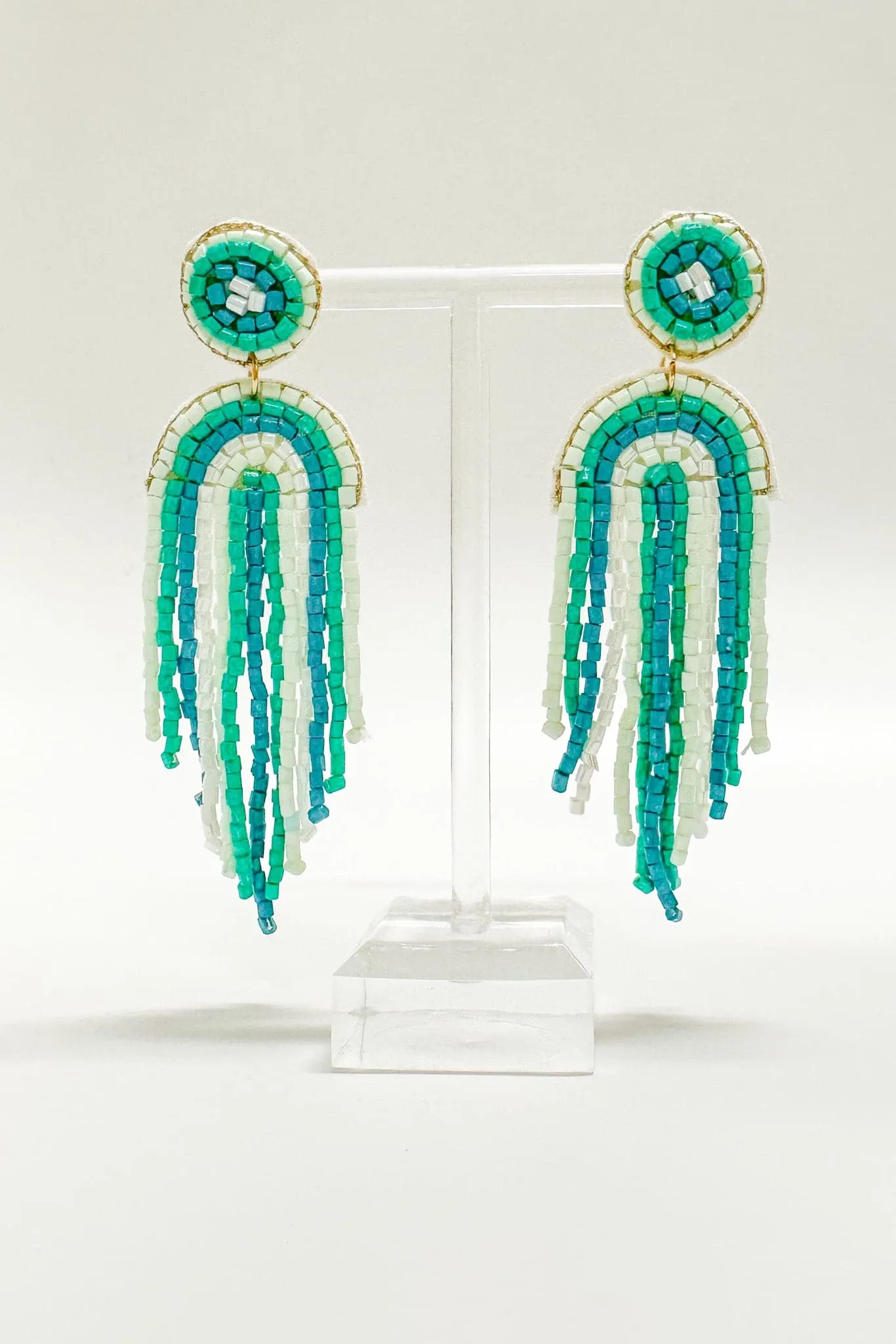 Obidos Beaded Rainbow Arch Drop Earrings - FINAL SALE