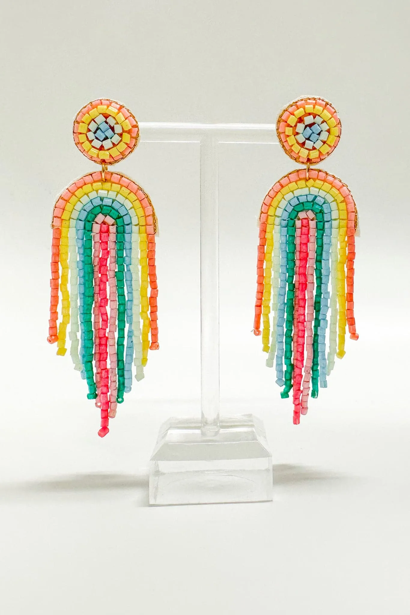 Obidos Beaded Rainbow Arch Drop Earrings - FINAL SALE