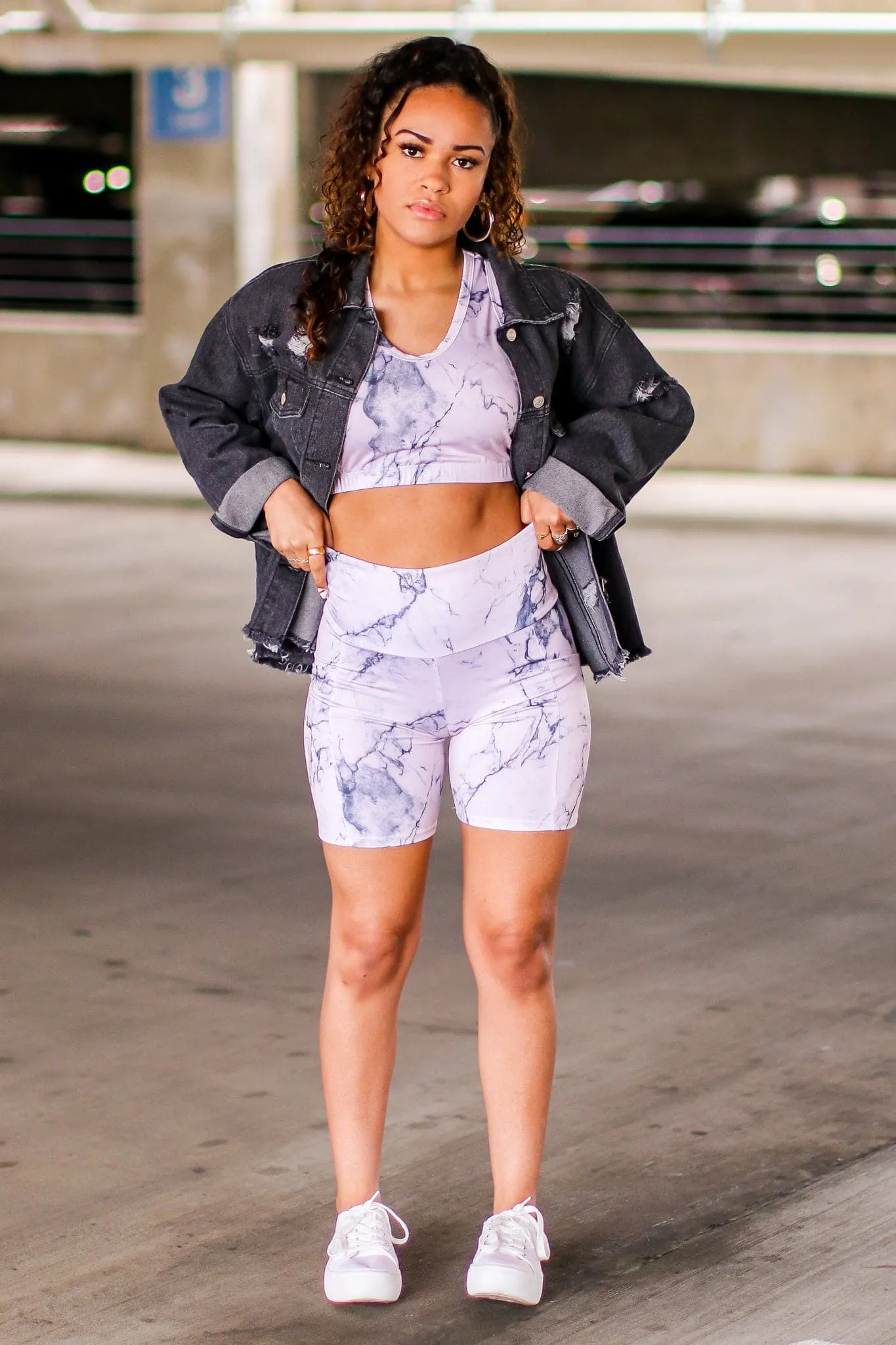 Offline Marble Print Bra Top - FINAL SALE
