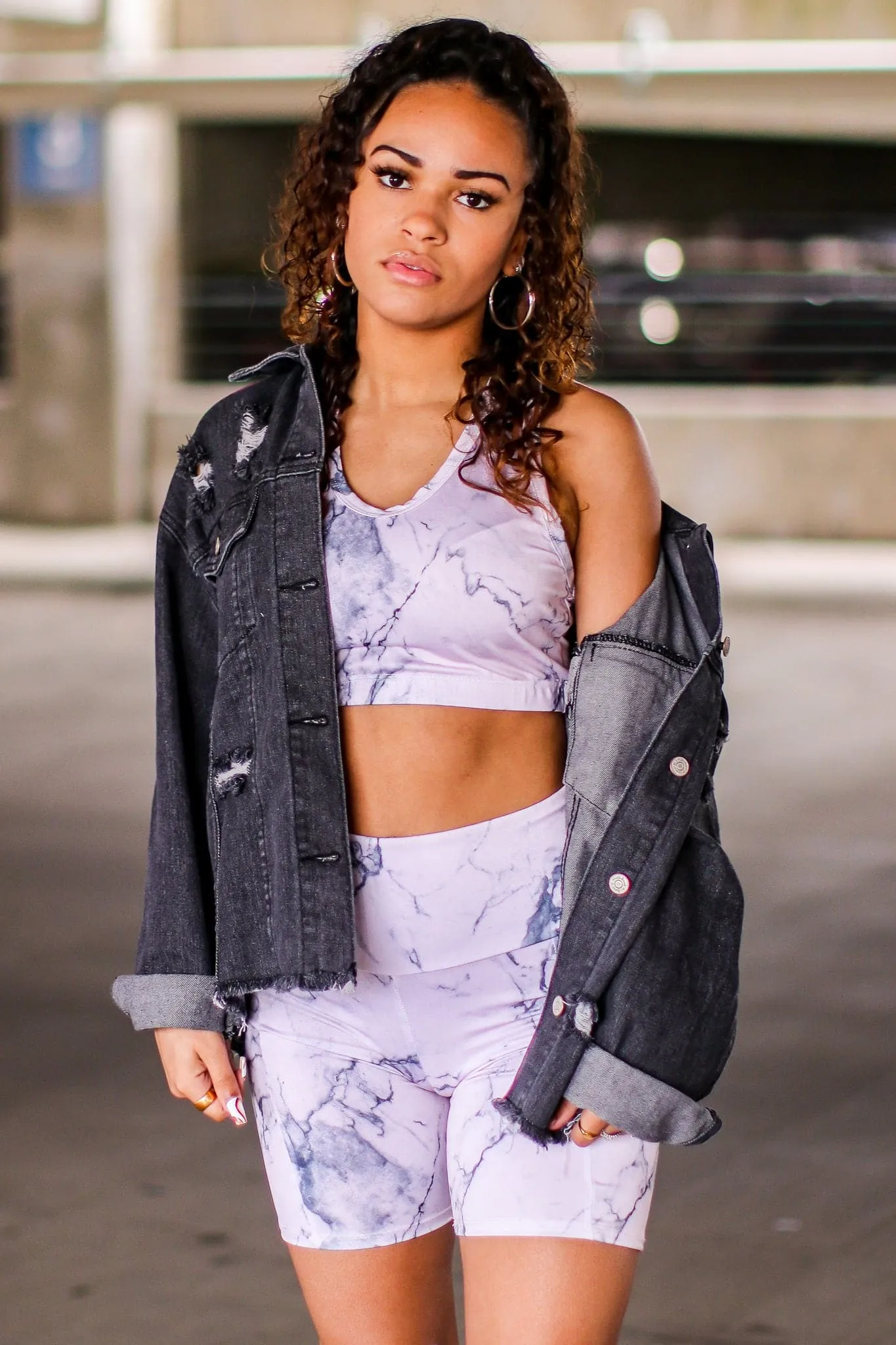 Offline Marble Print Bra Top - FINAL SALE