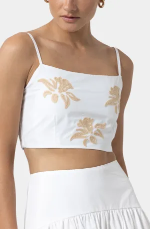 Oliver Embroidered Poplin Top