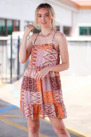 Outer Sunset Ruffle Patchwork Dress - FINAL SALE