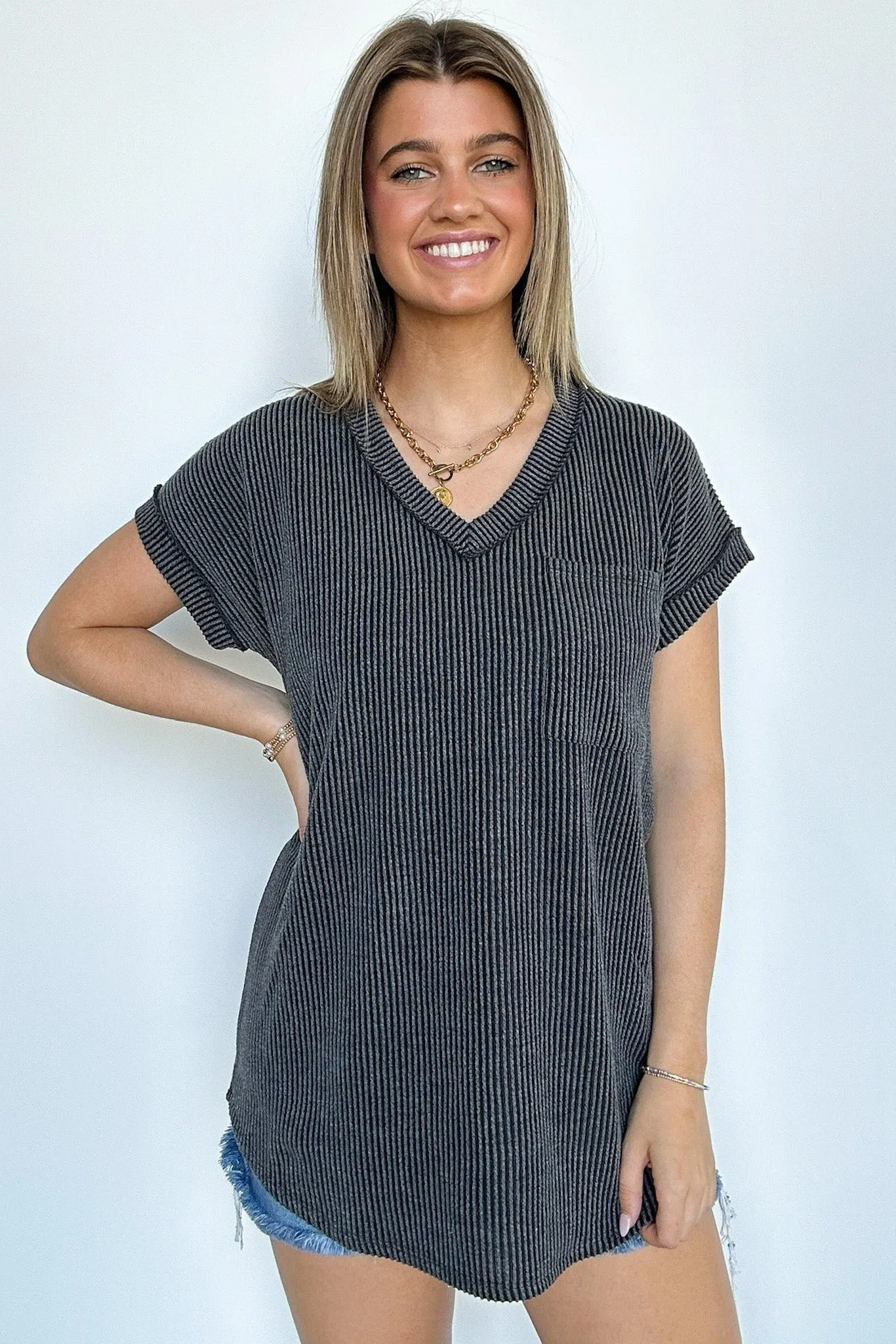 Perfect Essential V-Neck Dolman Pocket Top