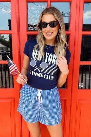 Picnic Date Gingham Elastic Waist Shorts
