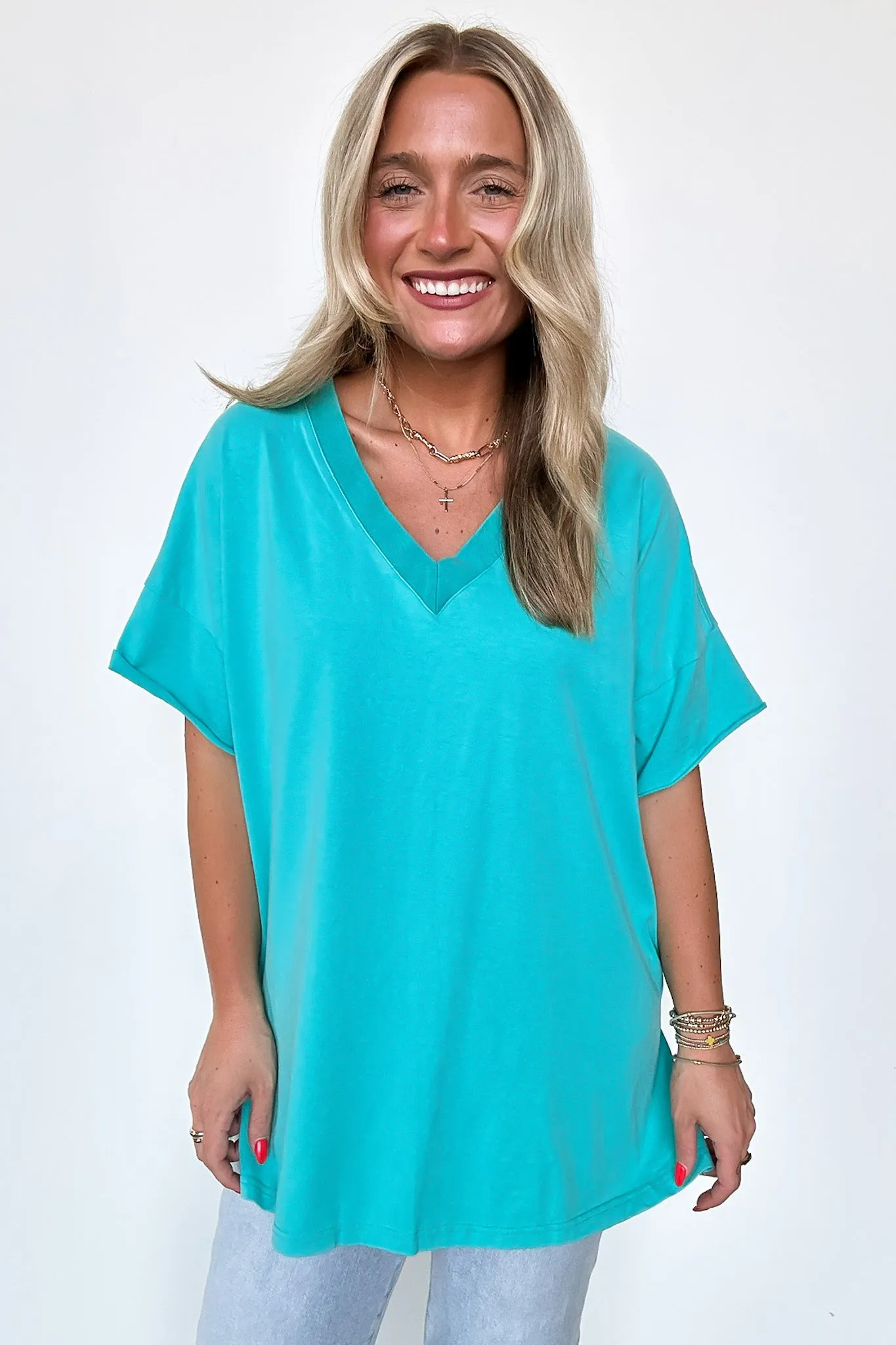 Pretty Potential V-Neck Oversized Top - BACK IN STOCK