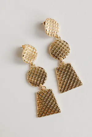 Riley Gold Textured Drop Earrings