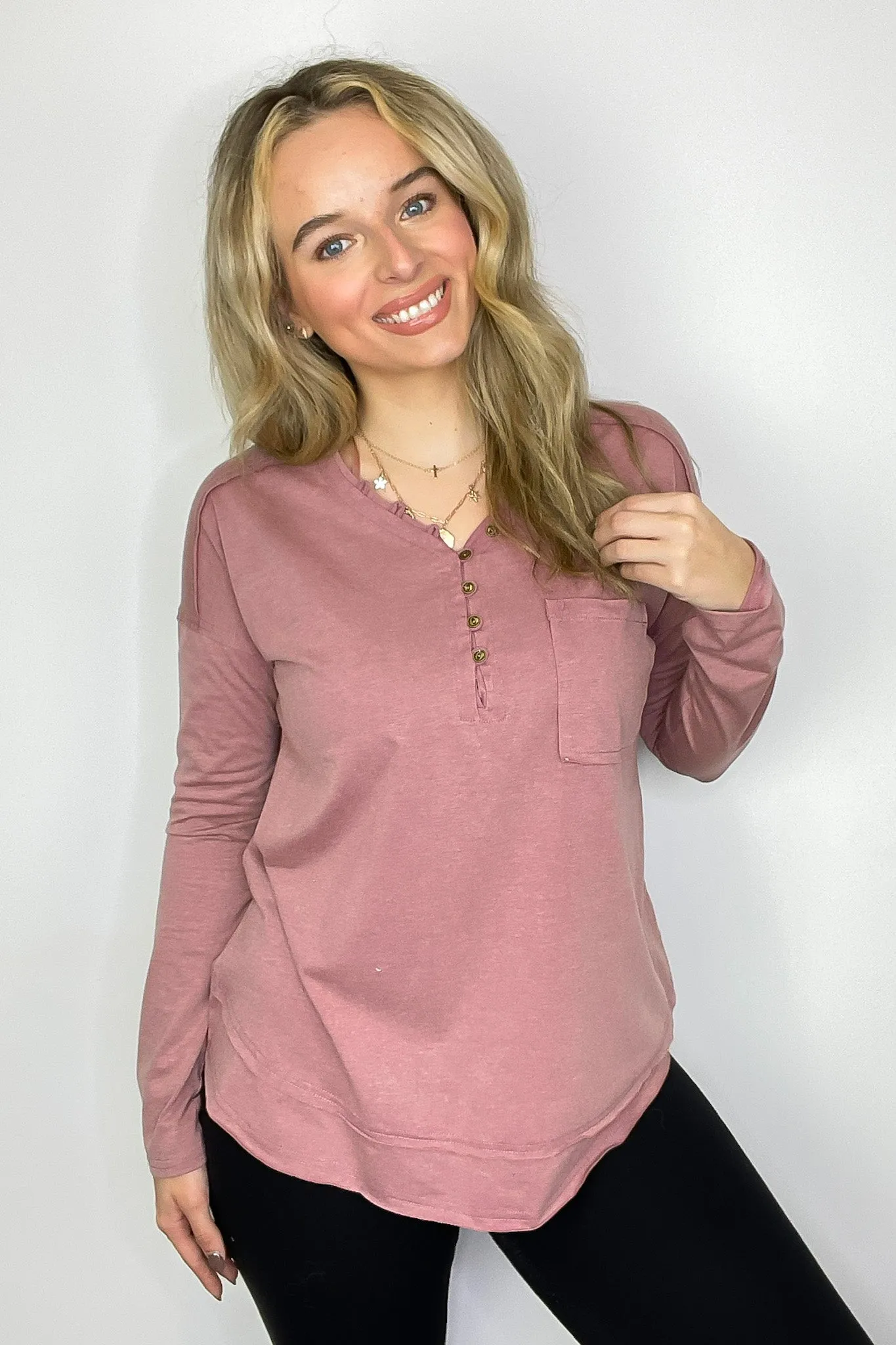 Robyn Mineral Washed Henley Top