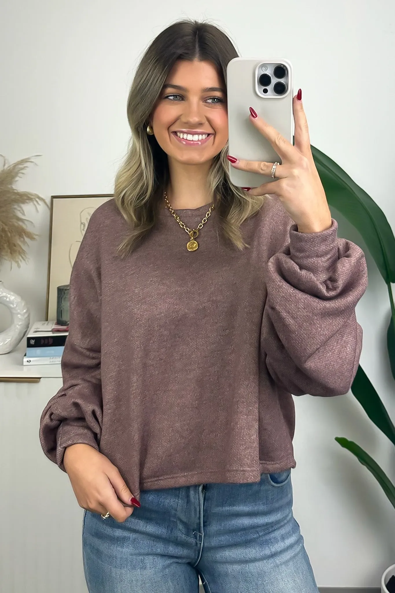 Roz Ruched Long Sleeve Knit Top - FINAL SALE