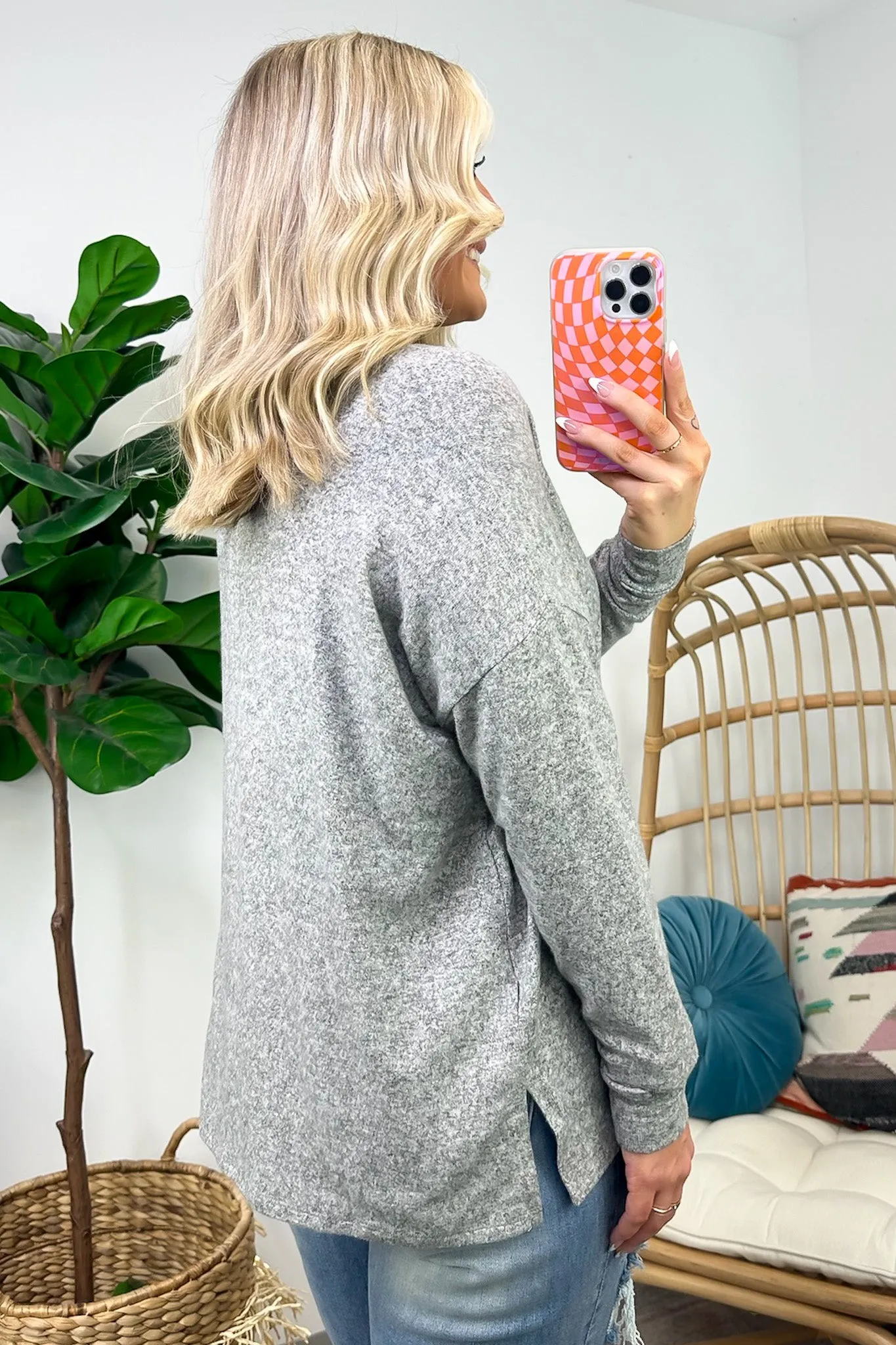 Seasonal Aesthetic Button Henley Collared Top - FINAL SALE