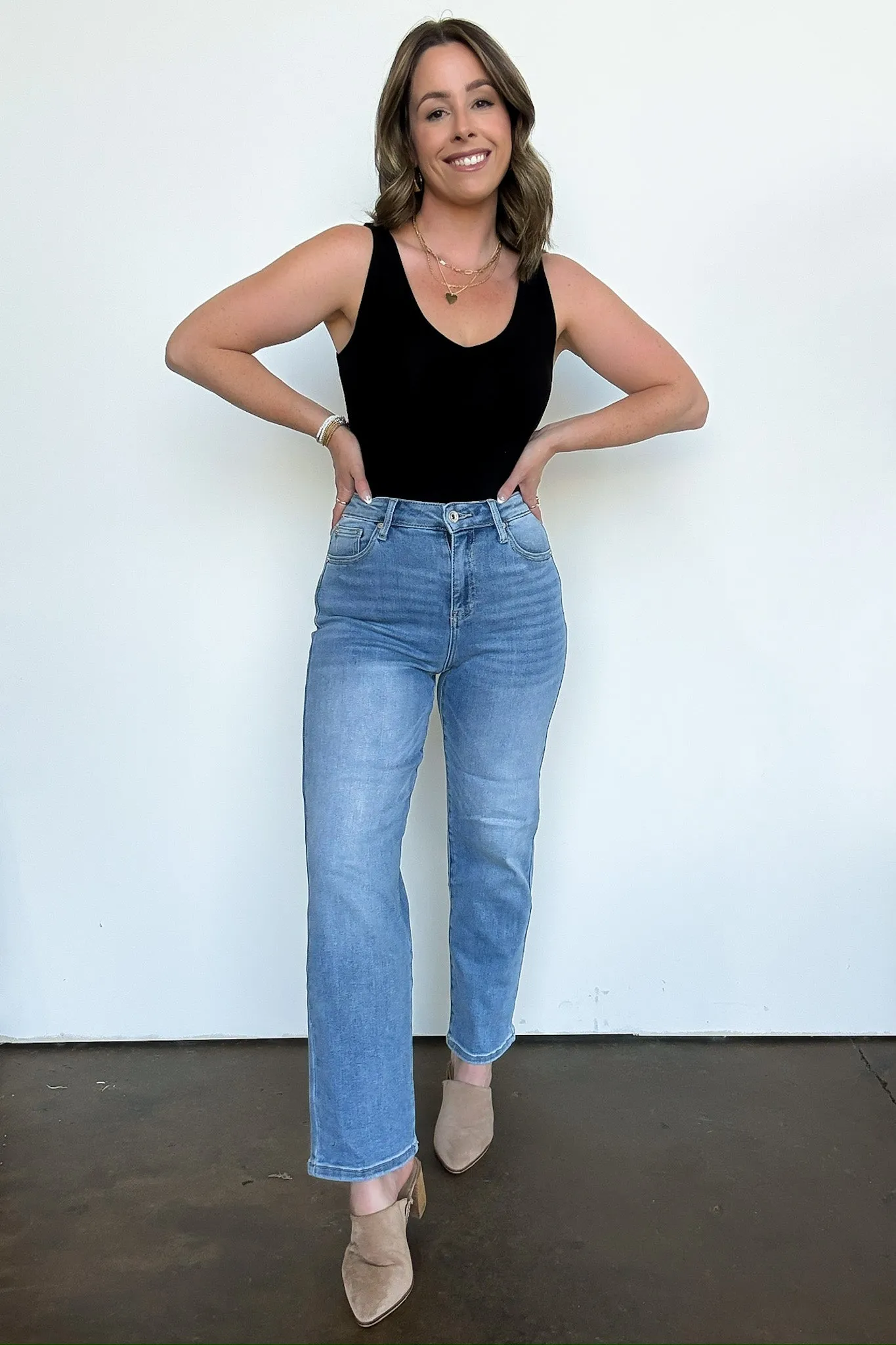 Shailene High Rise Relaxed Straight Mom Jeans