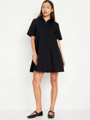 Short-Sleeve Mini Shirt Dress for Women