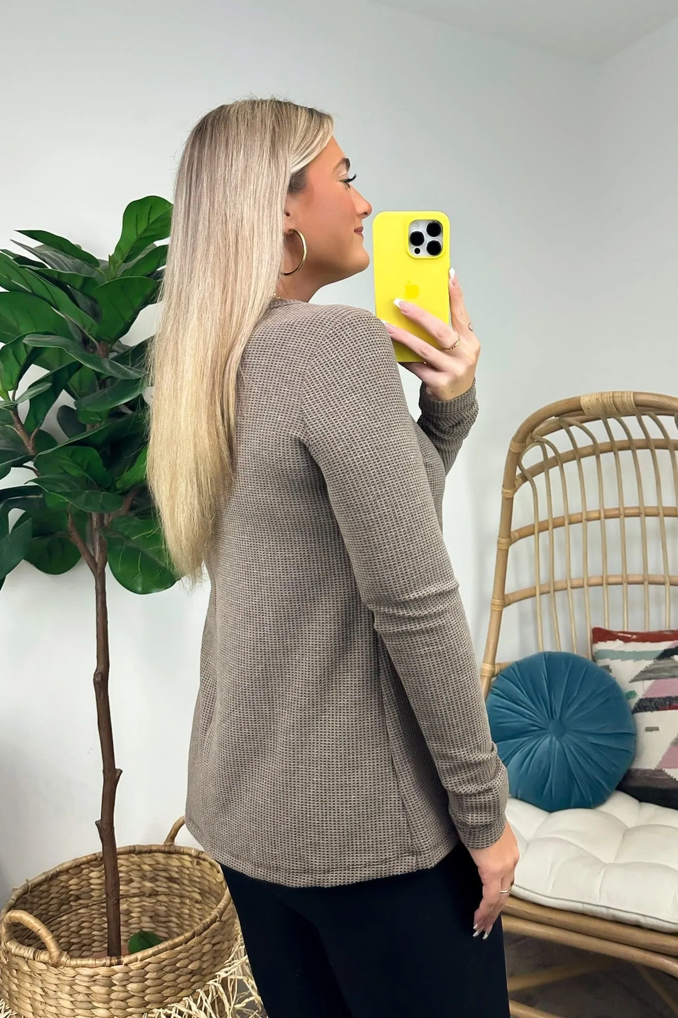 Sodaro Waffle Knit V-Neck Long Sleeve Top - BACK IN STOCK