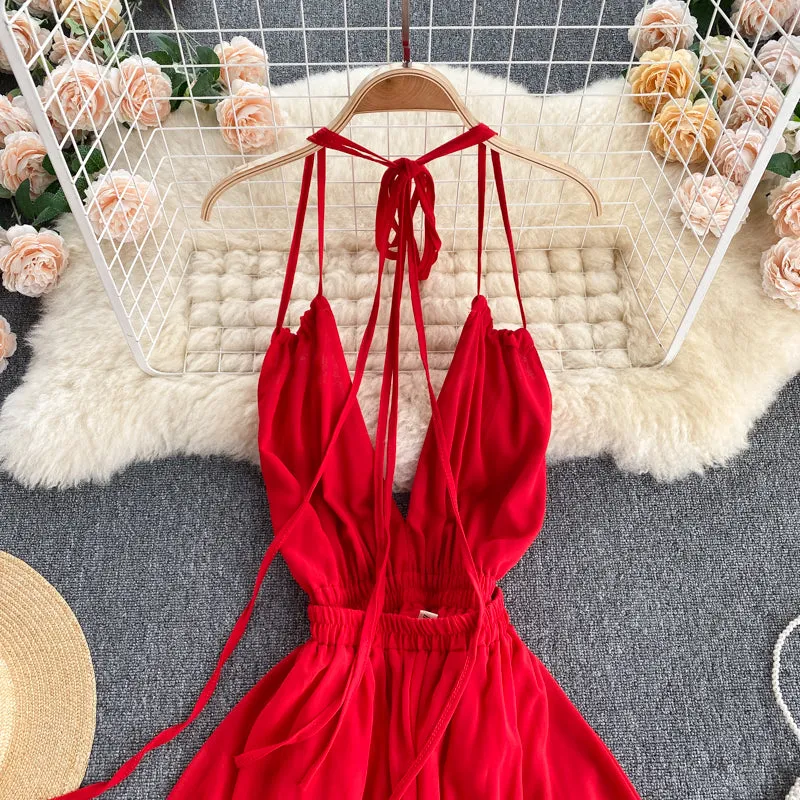 Spaghetti Strap Halter Beach Dress Anna Kay Co