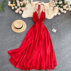 Spaghetti Strap Halter Beach Dress Anna Kay Co