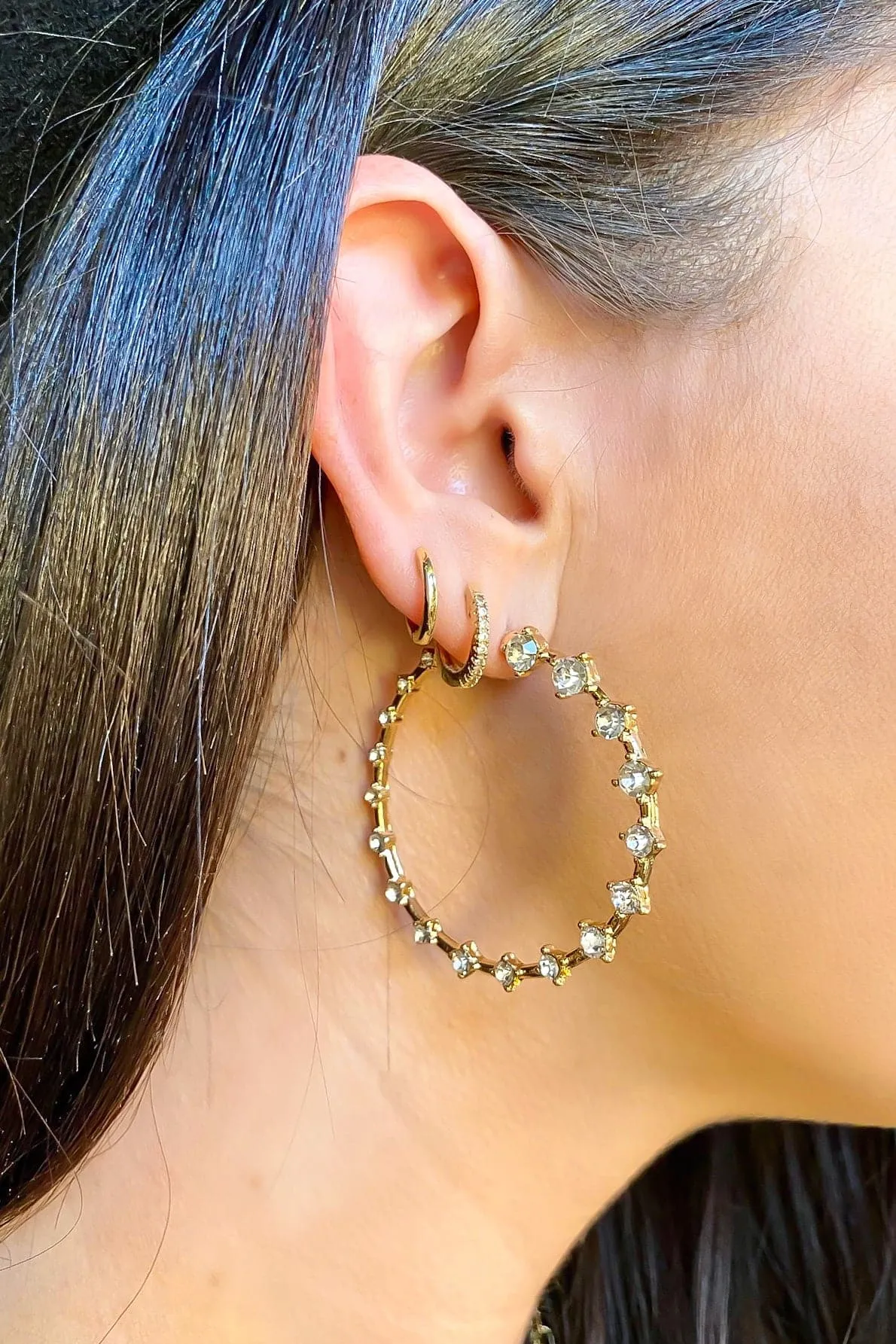 Such a Treat Rhinestone Hoop Earrings