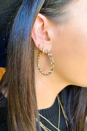 Such a Treat Rhinestone Hoop Earrings