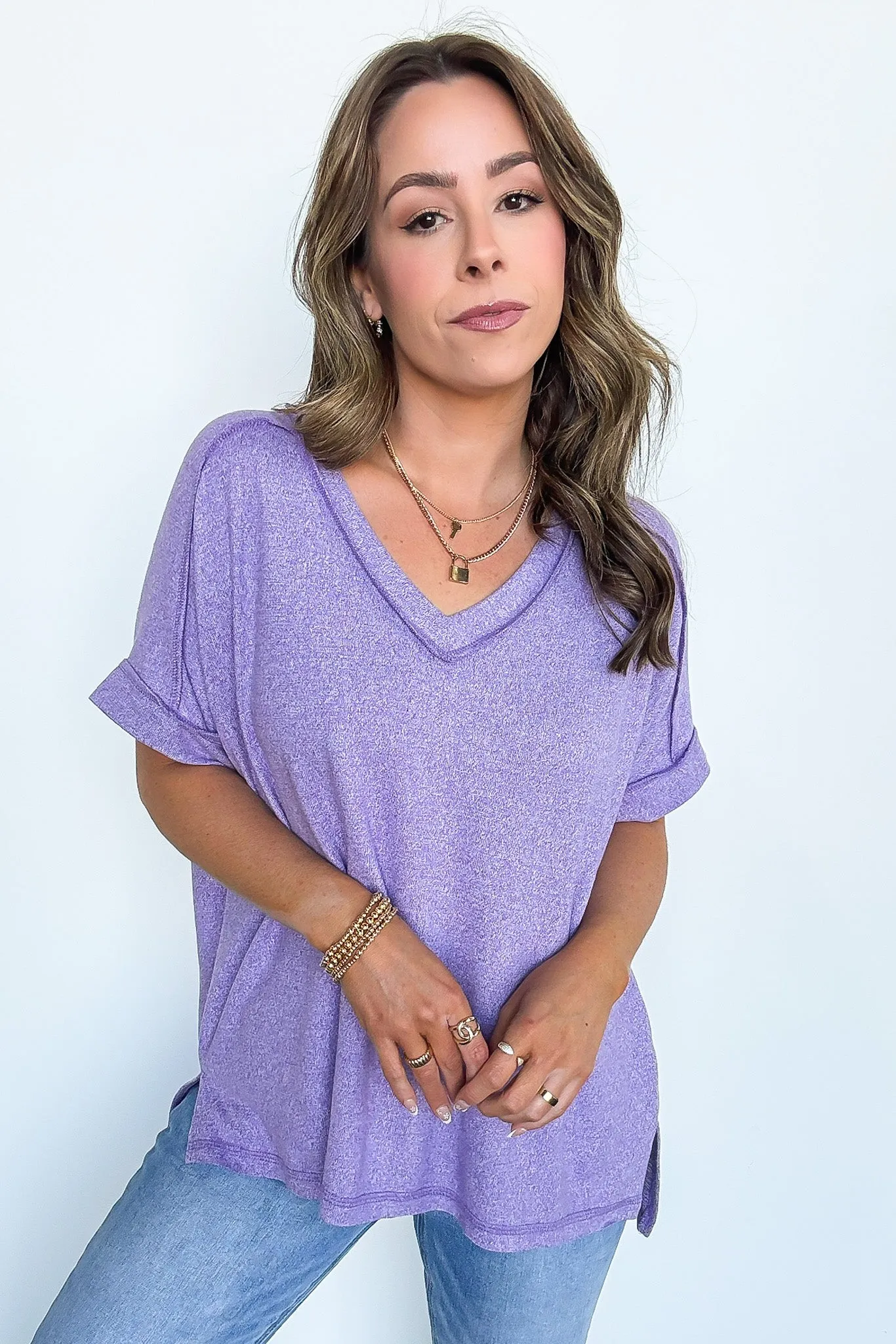 Sunday Morning V-Neck Hacci Knit Tee - BACK IN STOCK