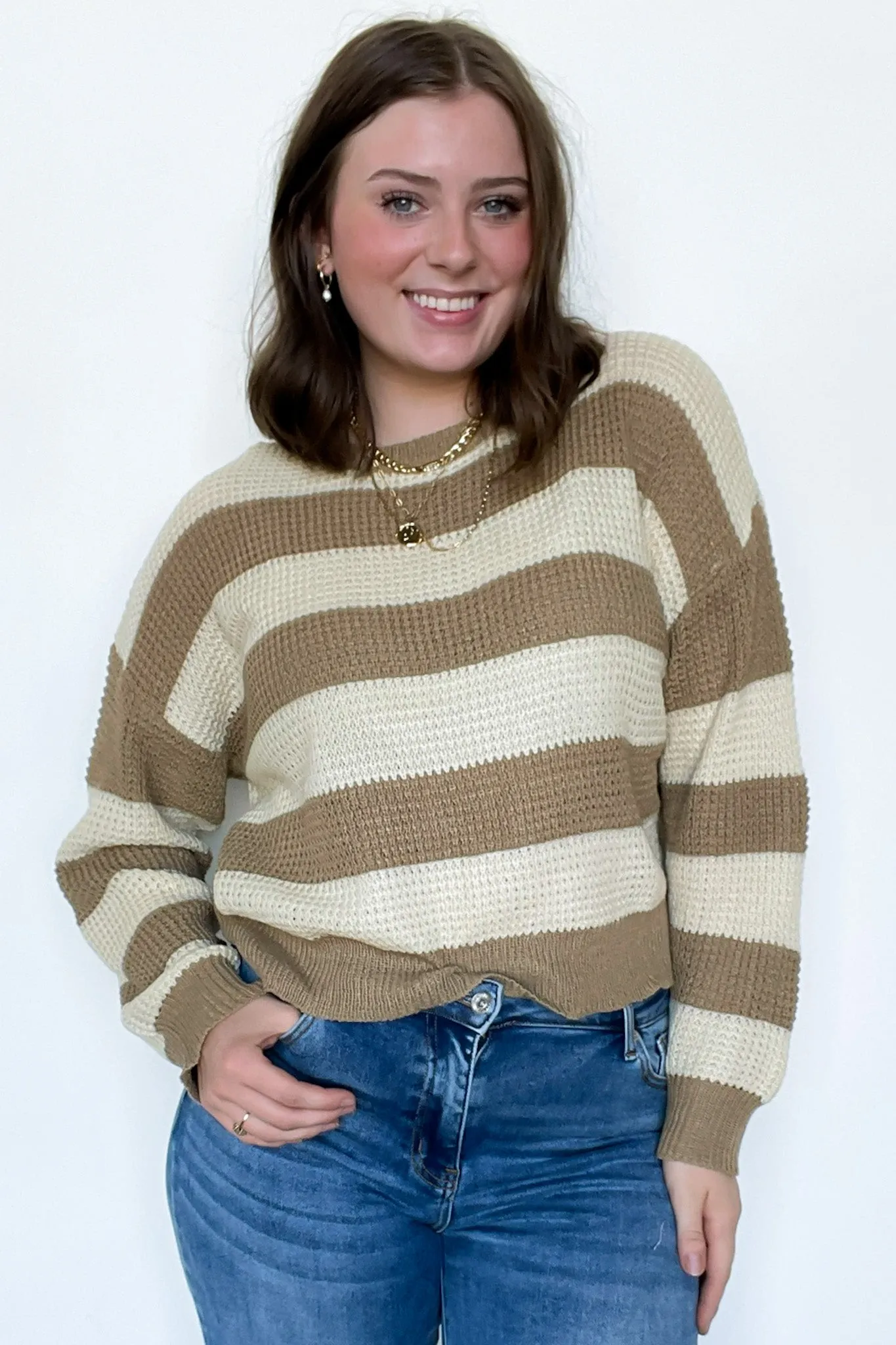 Sunset Stroll Super Soft Knit Striped Sweater