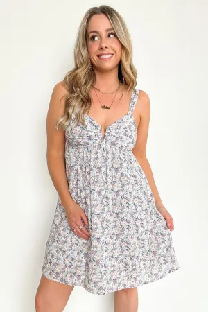 Sweetest Looks Gathered V-Neck Floral Dress - FINAL SALE