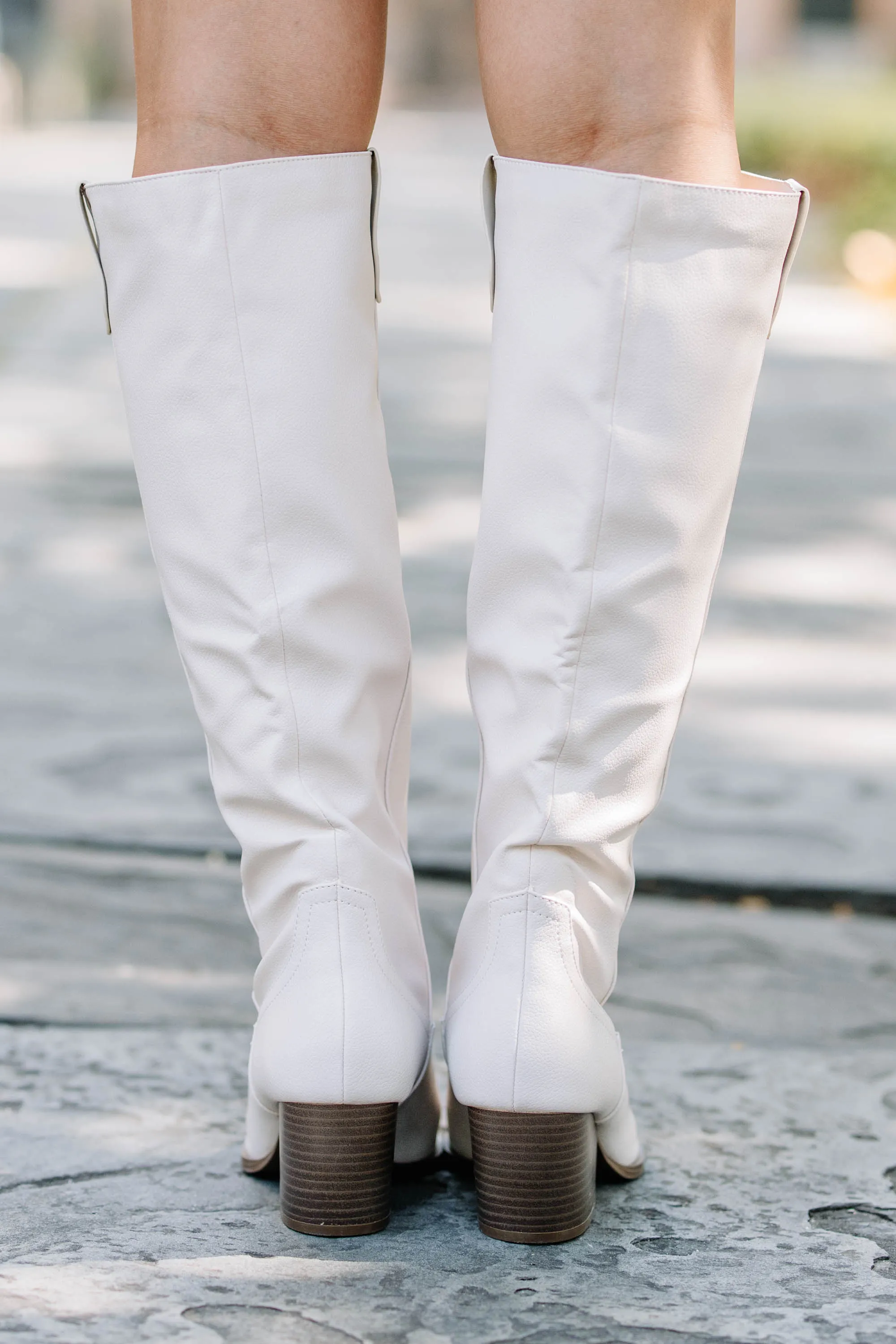 Take By Love Beige White Western Boots
