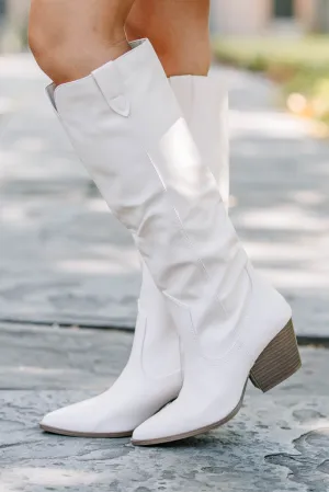 Take By Love Beige White Western Boots