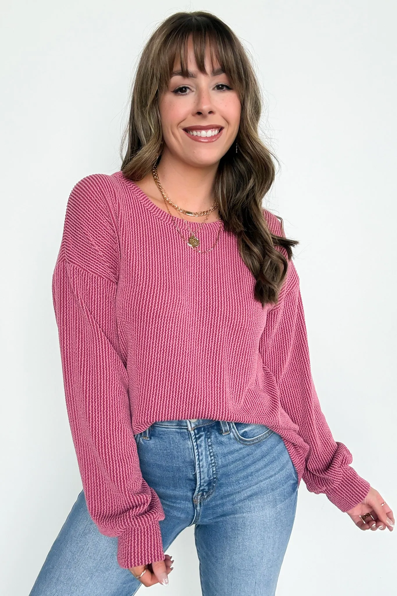 Taryn Ribbed Knit Puff Sleeve Top