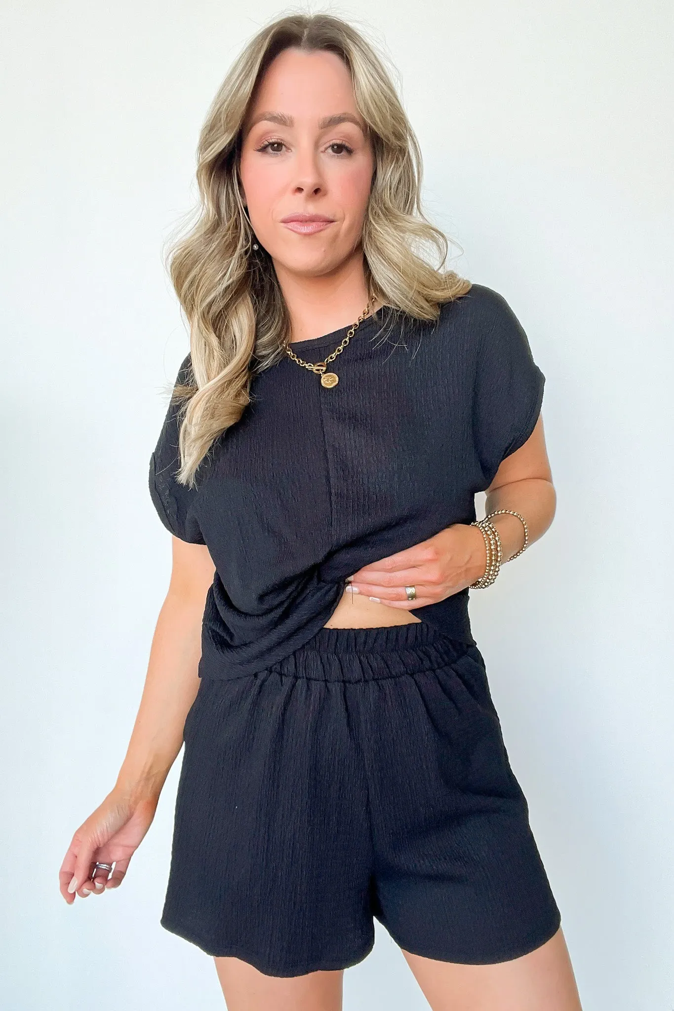 Tasiah Twist Front Short Sleeve Top and Shorts Set - FINAL SALE