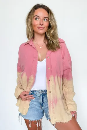 Teresa Button Down Tie Dye Top