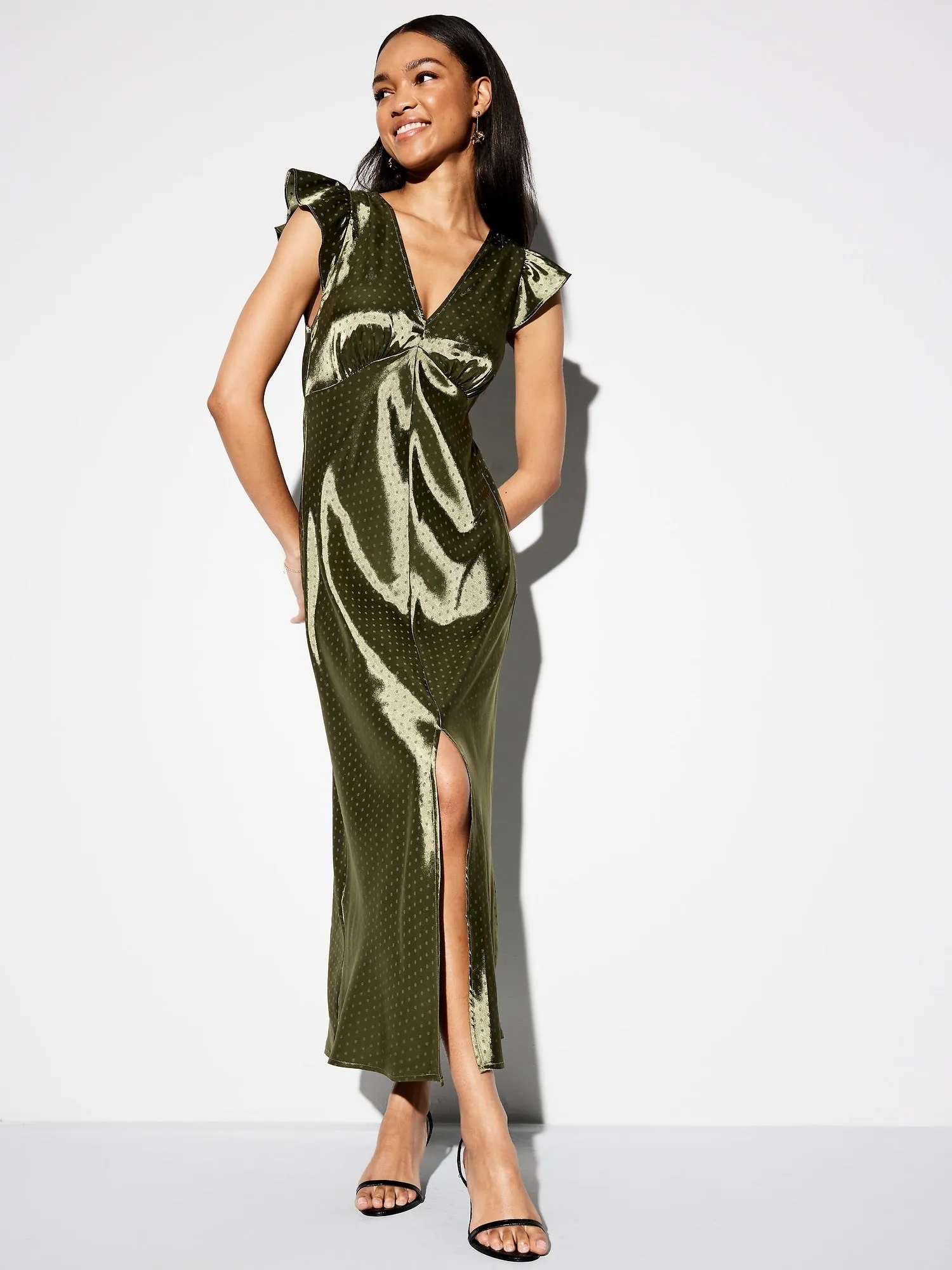 THE OCCASION by Old Navy Flutter-Sleeve Maxi Dress